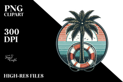 Retro Tropical Tree Beachbuoy PNG Product Image 2