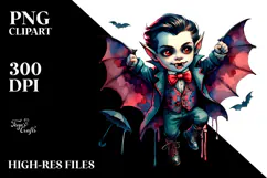 Vampire Jumping with Vintage Wear PNG Product Image 2