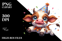 Goofy Baby Calf with Party Hat, Trending PNG Product Image 2
