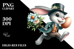 Running Bunny with Egg PNG Product Image 2