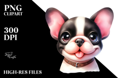 Digital Watercolor Baby French Bulldog, High-Res PNG Product Image 2