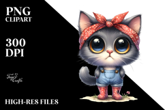 Watercolor Cat Rain Boots | Sublimation | Clipart Product Image 2