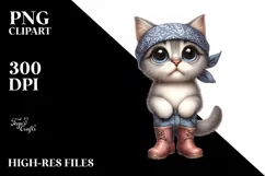 Watercolor Cat Rain Boots | Sublimation | Clipart Product Image 3