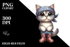 Watercolor Cat Rain Boots | Sublimation | Clipart Product Image 2