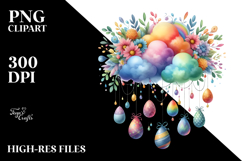 Colorful Cloud Easter Eggs PNG Product Image 2