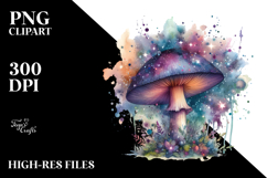 Mystical Celestial Mushroom Watercolor PNG Product Image 2