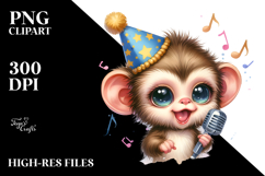 Energetic Baby Monkey PNG Product Image 2