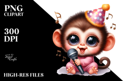 Energetic Baby Monkey PNG Product Image 2