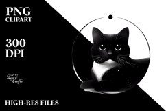 Simple Black Cat Digital Painting, Transparent PNG Product Image 2