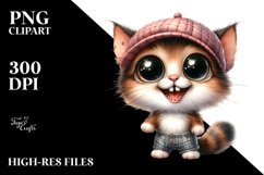 Watercolor Baby Cat Goofy Smile | Sublimation | Clipart Product Image 3