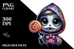 Haunted Doll with Spooky Hoodie PNG Product Image 2