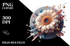 Abstract Gerbera Watercolor PNG Product Image 2