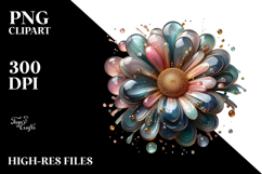 Abstract Gerbera Watercolor PNG Product Image 2
