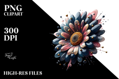 Abstract Gerbera Watercolor PNG Product Image 2
