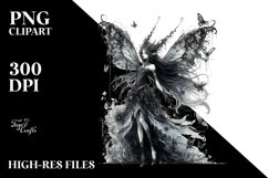 Detailed Watercolor Gothic Fairy | Clipart Product Image 3