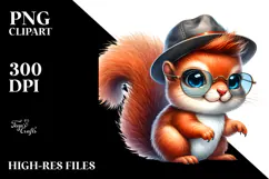 Adorable Squirrel with Cool Haircut, PNG Product Image 2