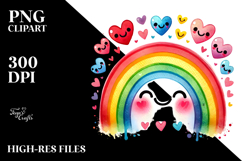 Smiling Watercolor Rainbow PNG Product Image 2