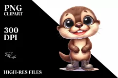 Expressive Shy Baby Otter with Large Shoes Product Image 1