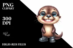 Expressive Shy Baby Otter with Large Shoes Product Image 3
