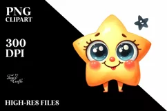 Funny Baby Face Expressive Star PNG Product Image 3
