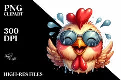 Funny Chicken Smiling with Tounge Out | Clipart Product Image 3