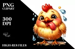 Funny Chicken Smiling with Tounge Out | Clipart Product Image 3