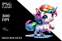 Vibrant Baby Unicorn Clipart Product Image 3
