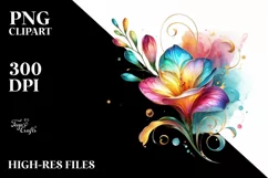 Watercolor Luxury Flower Splash Clipart Product Image 3