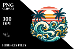 Retro Tropical Waves PNG Product Image 2