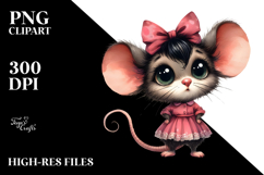 Watercolor Mouse with Funny Haircut | Clipart Product Image 2