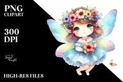 Colorful Small Fairy Whimsical Clipart Product Image 1