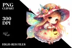 Colorful Small Fairy Whimsical Clipart Product Image 1