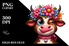 Playful Cartoon Cow PNG Product Image 2