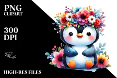 Cute Cartoon Penguin Clipart Product Image 2