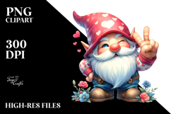 Valentines Gnome in Love, White Space Surrounding PNG Product Image 2