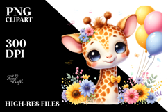 Colorful Baby Giraffe Clipart Product Image 2