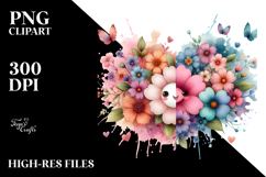Splashes Flower Watercolor Digital Art Product Image 2