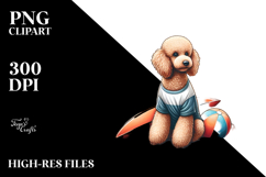 Cute Watercolor Poodle Clipart Product Image 2