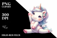 Pastel Cute Baby Unicorn | Playing Gymnastics Product Image 1