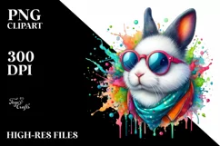 Colorful Bunny Sunglasses Painting Product Image 1