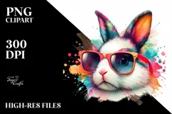 Colorful Bunny Sunglasses Painting Product Image 1