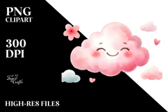 Pinkish Smiling Cloud PNG Product Image 2