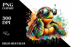 Colorful Turtle Sunglasses Painting Product Image 1