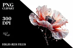 Shiny Poppy Marble Watercolor | Sublimation | Clipart Product Image 1