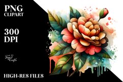 Shiny Camellia Stained Clipart Product Image 1