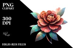 Abstract Stained Camellia Clipart Product Image 1