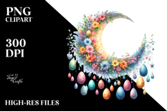 Colorful Half Moon Easter Eggs PNG Product Image 2