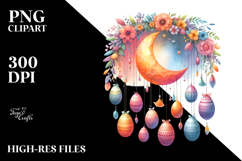 Colorful Half Moon Easter Eggs PNG Product Image 2