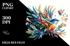 Vibrant Bird with Flowers PNG Product Image 3