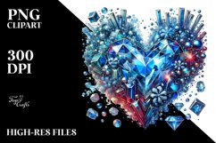 Colorful Diamond Heart with Ice PNG Product Image 2